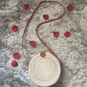 White Authentic Circle Bali Bag